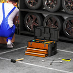 Empty Tool Box, Drawer, Top Storage, Handle, Steel, Orange