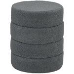 Stool, Round Teddy Fleece, 120 kg, Dark Grey