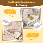 Upholstered Daybed Sofa Bed 90x200cm Pull-out Slatted Base Velvet Beige