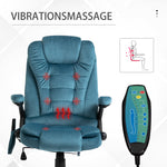 Office Chair Gaming Chair, Massage & Heating Function, Height-Adjustable 120kg, Blue