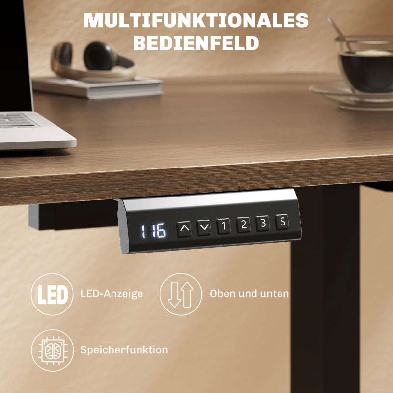 Height Adjustable Desk Frame Electric, 2 Motors, 3 Memory Control, Black
