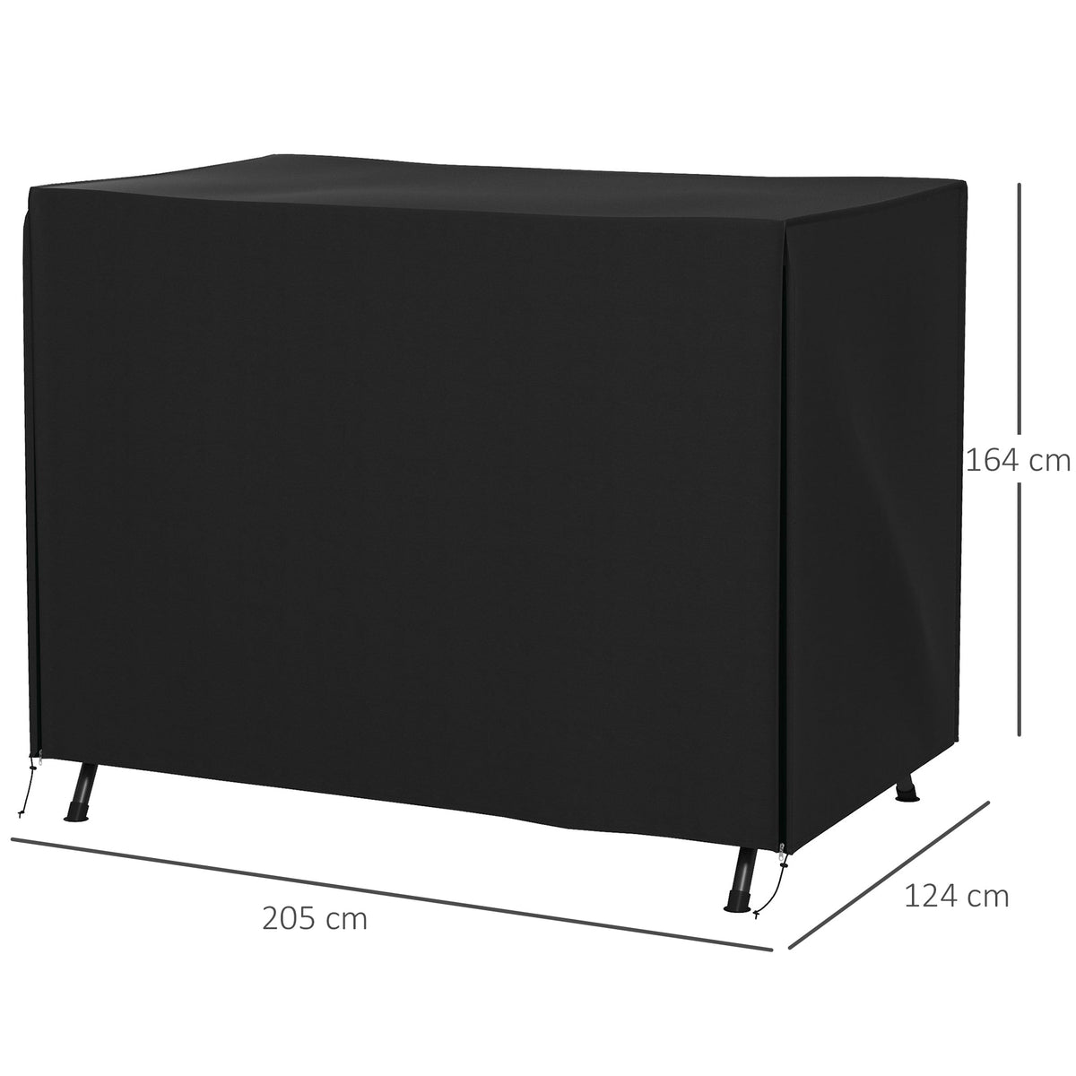 3-Seater Swing Cover, Water-Repellent UV-Resistant 600D Oxford Fabric, Black