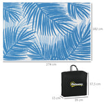 Reversible Rug, 182x274cm Outdoor Camping Patio, Blue Plastic