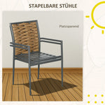 Garden Chairs, Weather-Resistant Modern Design 57x58x87cm, Black