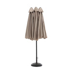 14.8 Ft Double Sided Outdoor Umbrella Rectangular Large with Crank, Khaki