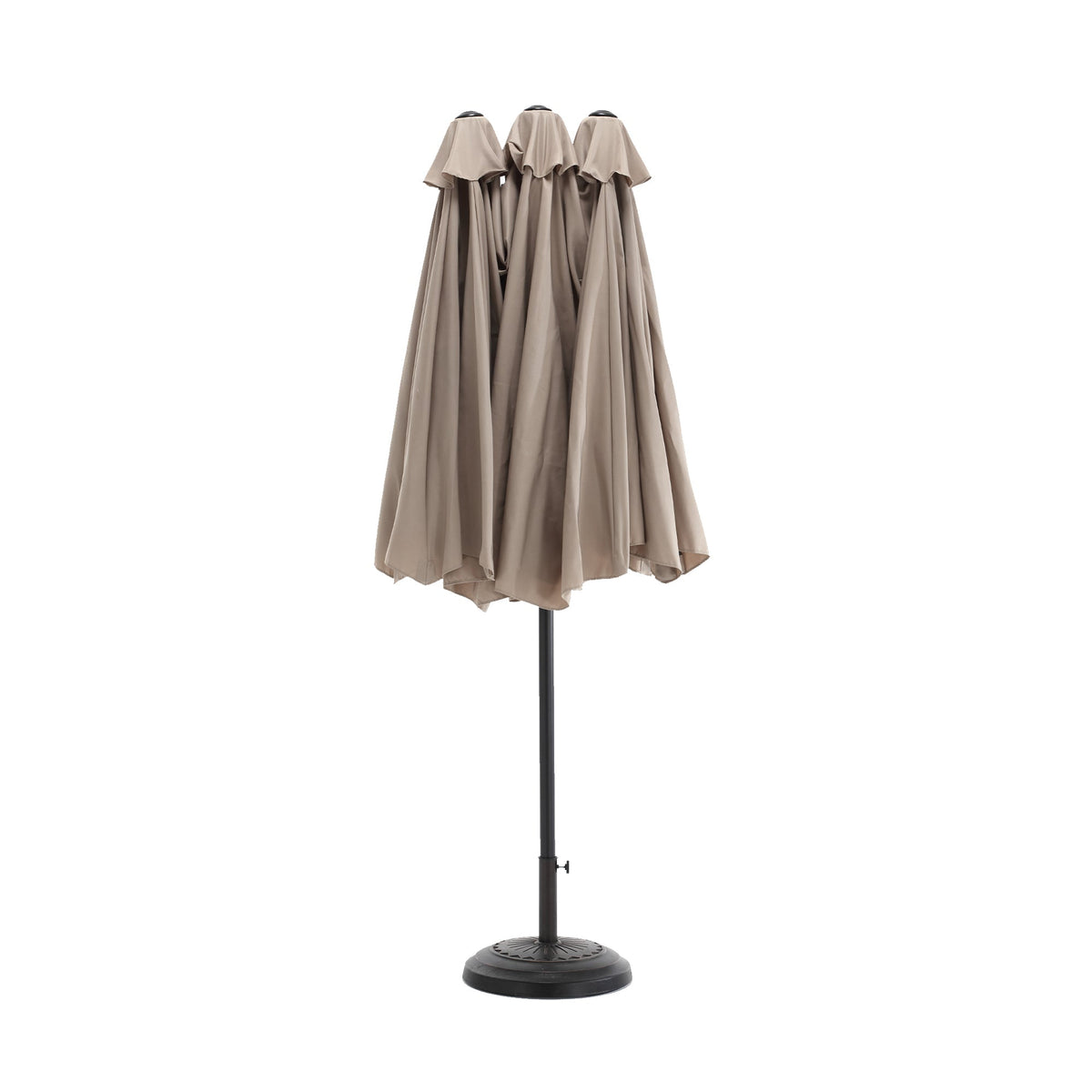 14.8 Ft Double Sided Outdoor Umbrella Rectangular Large with Crank, Khaki