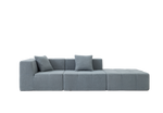 Shaped Convertible Modular Couch 3-Seat Boneless No Assembly - Gray