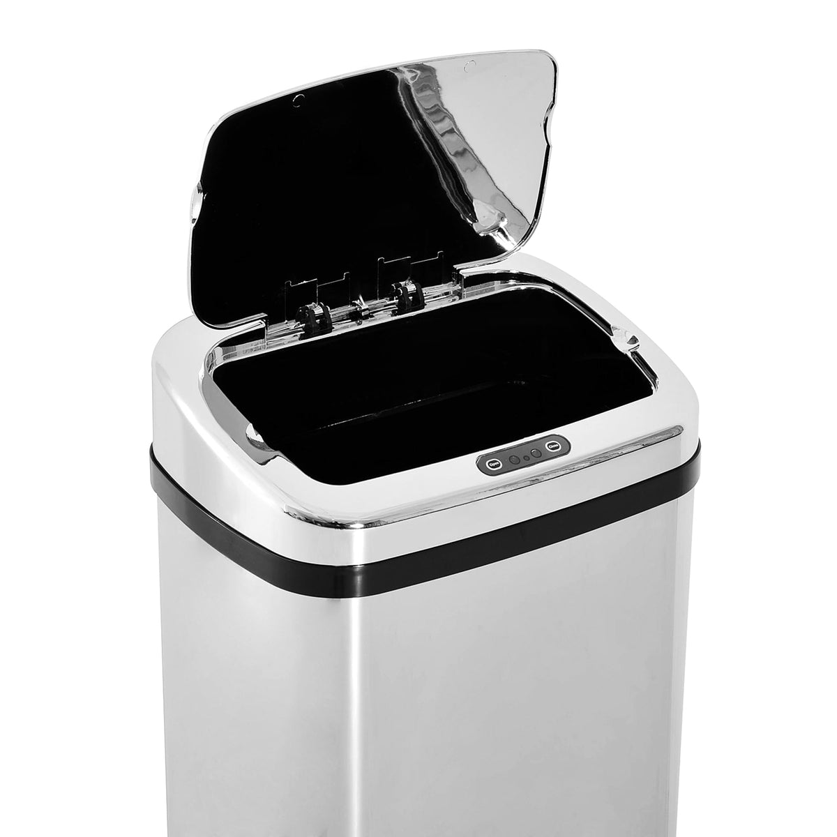Automatic Trash Can with Sensor, Kitchen Waste Bin, Stainless Steel, Silver (50L)