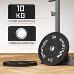 Dumbbell Weights, 2 x 10 kg, for 5 cm Barbell, Black