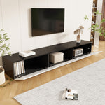 TV Cabinet 180cm LED Lighting Wall-Mountable High-Gloss Black/White