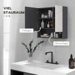 kleankin Mirror Cabinet, Adjustable Shelf, Anti-Fog, Gray