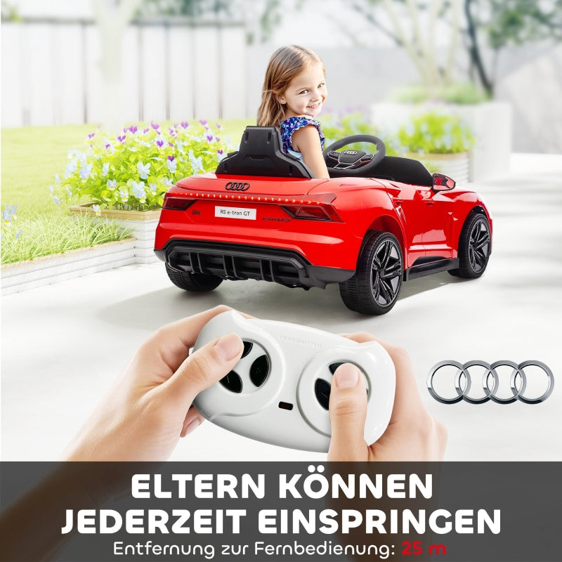 Audi Licensed Children's Electric Car with Remote Control and Safety Belt, Red and Black