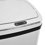 Automatic Trash Can with Sensor, Kitchen Waste Bin, Stainless Steel, Silver (50L)