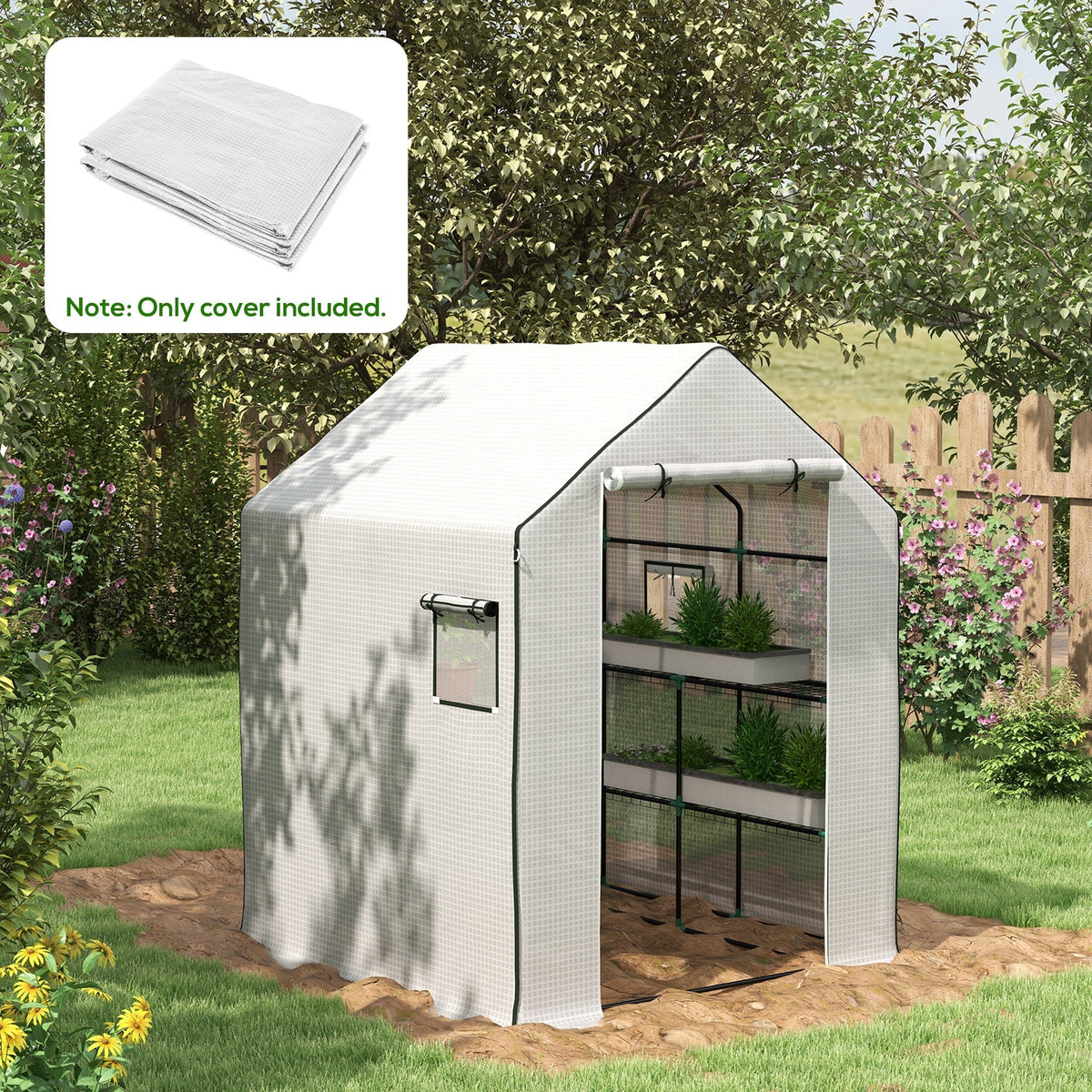 Replacement Greenhouse Film UV Protection Side Window Roller Door PE White