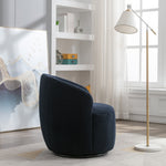 Swivel Accent Chair, Teddy Fabric Barrel Chair, Blue