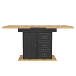Extendable Dining Table with LED Lighting, 110-140cm, Seats 6, Wood Finish