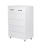 Side Table Six Drawer, White