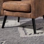 2-Piece Accent Armchair Set with High-Density Foam and Solid Wood Legs, Durable Fabric