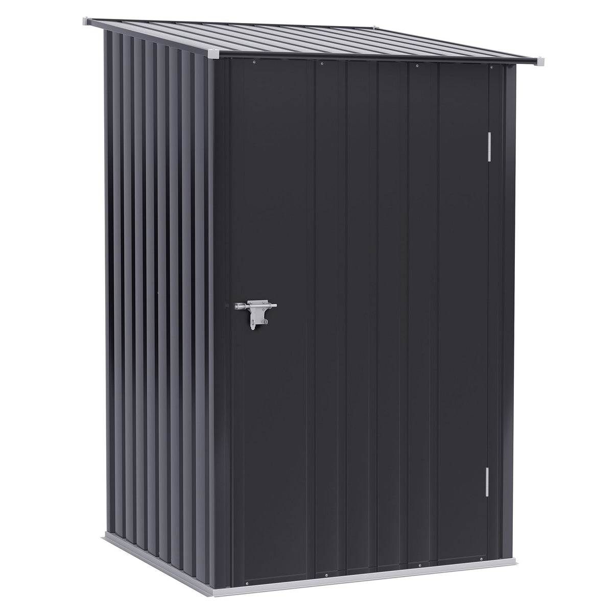 Garden Shed 1x1m Galvanized Steel Dark Grey