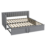 Sofa Bed, L-Shaped Pull-Out 90/180x200cm, Velvet Gray
