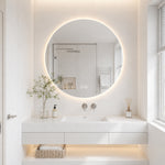 Round LED Bathroom Mirror 80 cm - Anti-Fog Dimmable HD Silver Glass