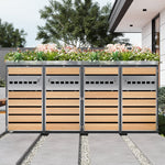 Garbage Can Enclosure with Diamond Ventilation and Four Lockable Doors, Planting Area, Steel