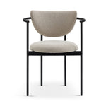 Lunar Dining Chair with Armrests, Ergonomic Set of 2 with Metal Frame, Khaki
