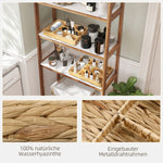 Storage Baskets Set of 2 Woven Water Hyacinth Natural Wood