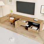 TV Cabinet 70-Inch Storage Ladder Compartments, Wood-Colored Chipboard