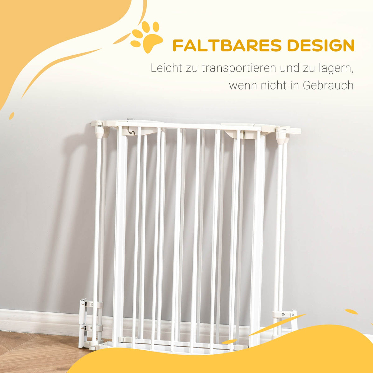 Dog Barrier, 3 Elements, Safety Door, White Plastic