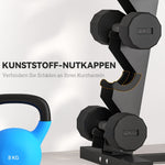 Dumbbell Rack, 10 Dumbbells, 5 Levels, Sturdy Steel, Black
