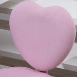 Swivel Chair Executive Computer Chair, Height Adjustable Heart-Shaped Upholstery, Pink Linen Fabric