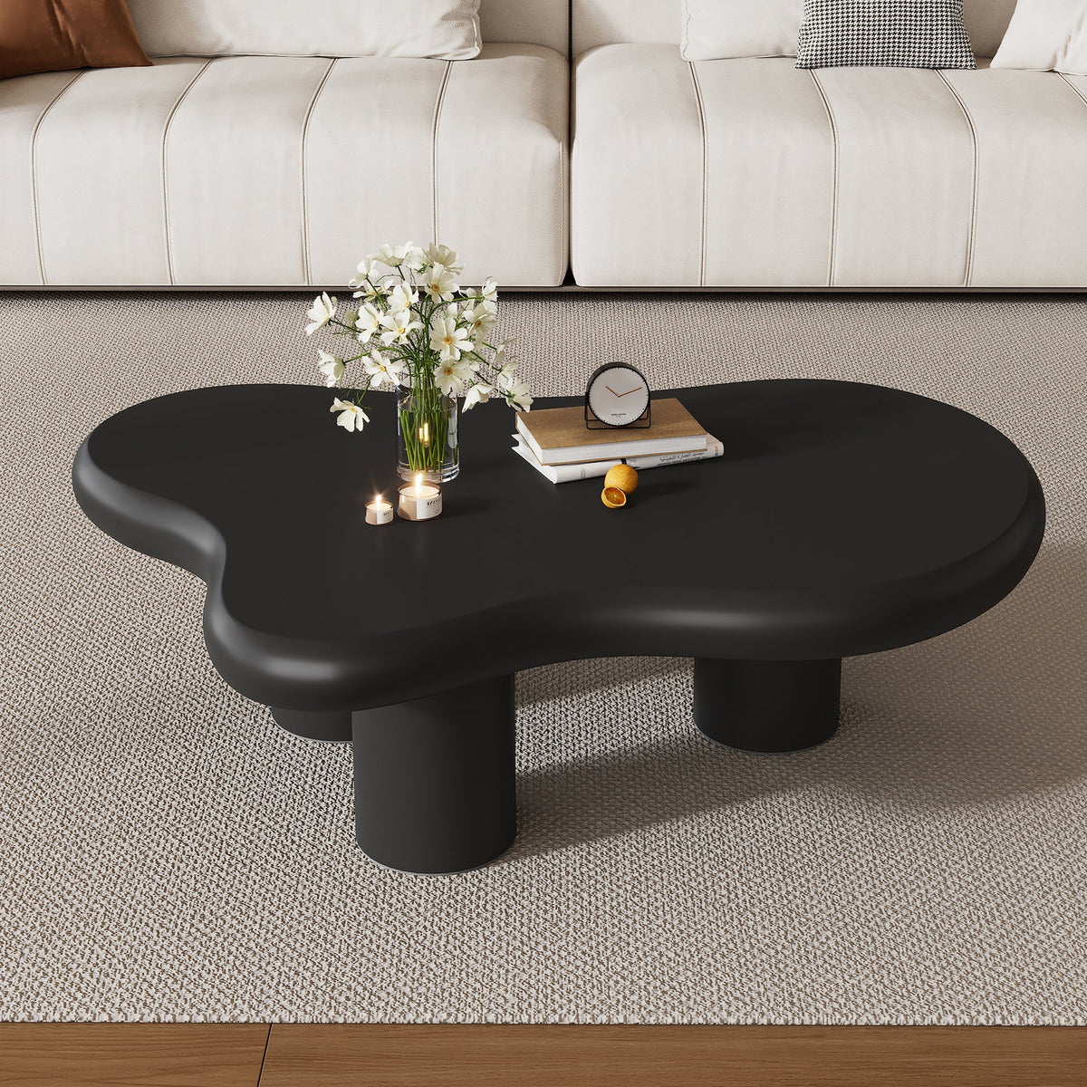 Coffee Table Irregular Cloud-Shaped 97x67x32cm - Lacquered MDF