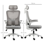 Ergonomic Office Chair - Adjustable Height, Headrest, Lumbar Support, Rocking Function - Mesh Gray