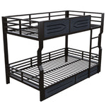 Loft Bed 140x200cm with LED Lighting, Black Iron