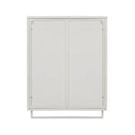 60CM Wall Cabinet with Glass Doors, Two-tier Enclosed Storage, Open Shelf, Towel Rack, White