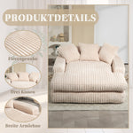 Cloud Couch Sleeper Sofa, Single-Seat Floor, 3 Cushions, Corduroy Beige