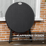 Garden Table Round Folding Ø80cm 4 People Wood Look Dark Grey