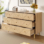 Modern 9-Drawer Chest, Iron Legs Geometric Pattern, PB Construction