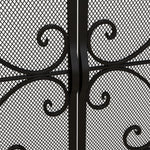 Fireplace Screen, Magnetic Doors, Spark Guard, Steel Black