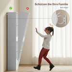Bookshelf 6-Tier Adjustable Drawer Cabinet White