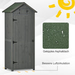 Garden Shed with Shelves, Asphalt Roof, Window 77x54.2x179cm, Wood Grey+Green