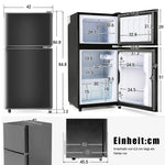 Fridge-freezer Double Door 60L Total Capacity, 86.8cm High, Premium Black