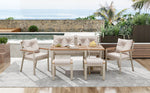 Garden Dining Table and Chair Set, 6-7 Seater with Armchairs and Removable Trolley, Acacia Wood