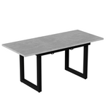 Extendable Dining Table 140/180cm Rectangular Industrial Style - Concrete Look/Black