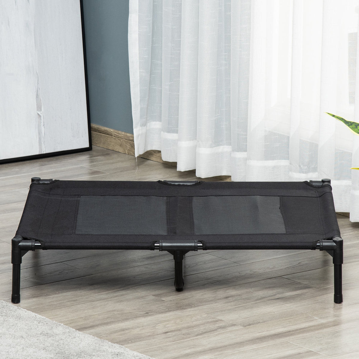 Dog Lounger Elevated Outdoor Bed & Sofa, Oxford Black