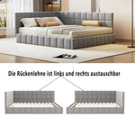 Upholstered Bed Sofa, 160*200 Multifunctional with Slatted Frame, Velvet Fabric Gray