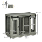 Dog Cage, Two Room Option, Double Doors, Grey