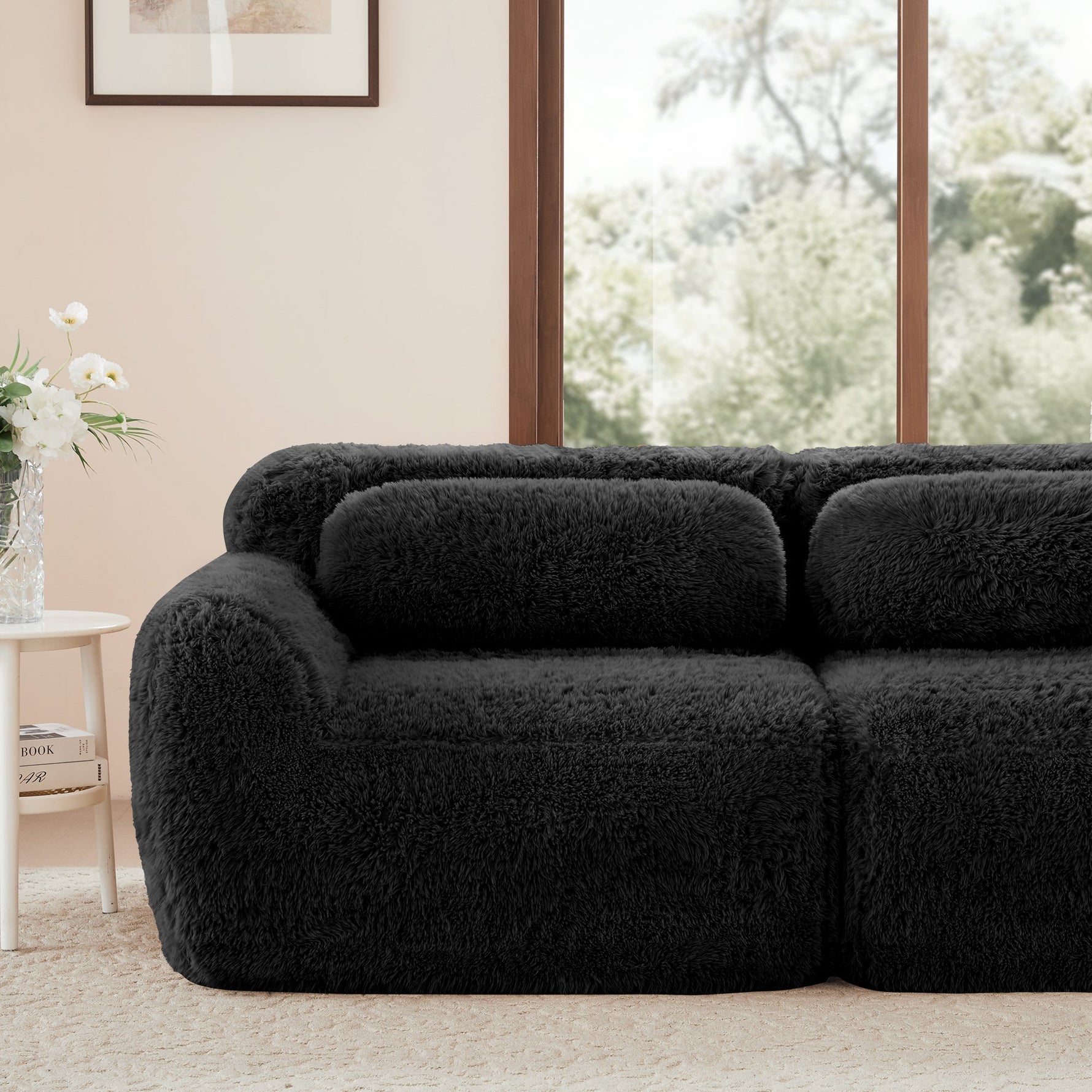 Sofa Bed 3-Seater Hydraulic Chaise Storage USB-C Cup Holders Corduroy