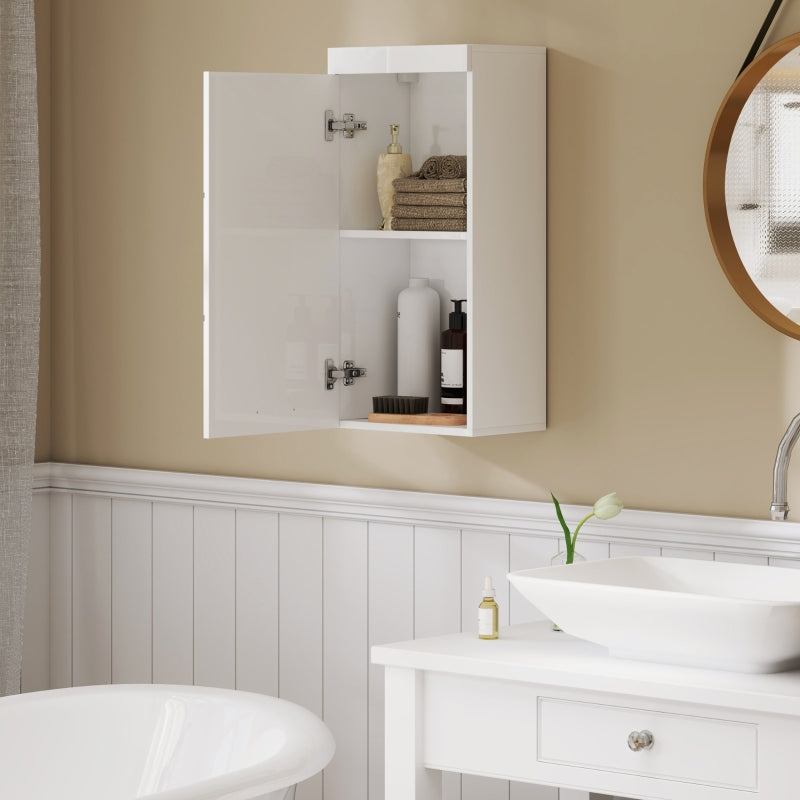 Wall Cabinet, Bathroom Kitchen Medicine, 2 Levels, Wall-Mounted, White